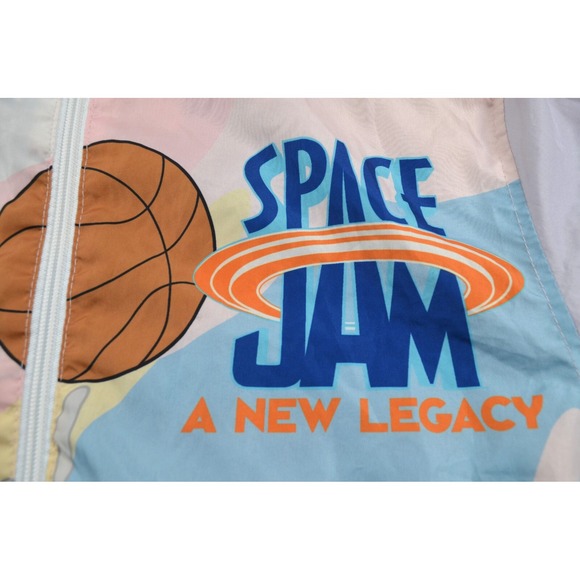 Looney Tunes Space Jam Tune Squad Windbreaker Size‎ M Hooded Jacket Members Only - Picture 8 of 16